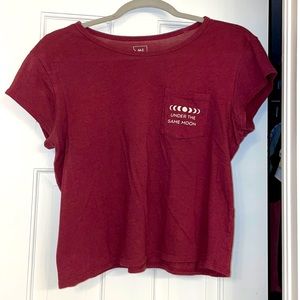Me to We burgundy crop top